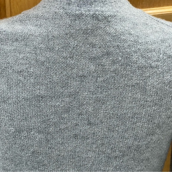Gap Women's Shimmer Metallic Wool Blend Cardigan Sweater Silver Size Small - Picture 10 of 11